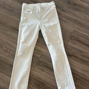 Mother Jeans midrize dazzle ankle white stretch jean - size 26